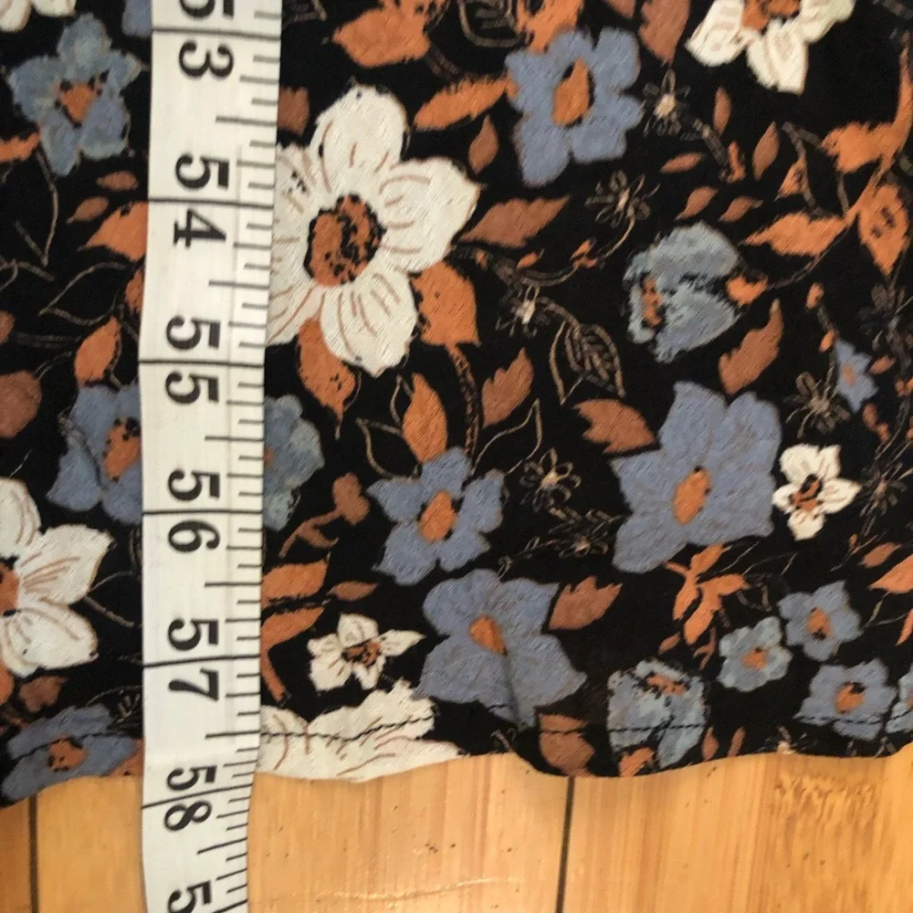 Free People All I Wanted Lace Floral Ditsy Black Brown Maxi Slip Dress size S